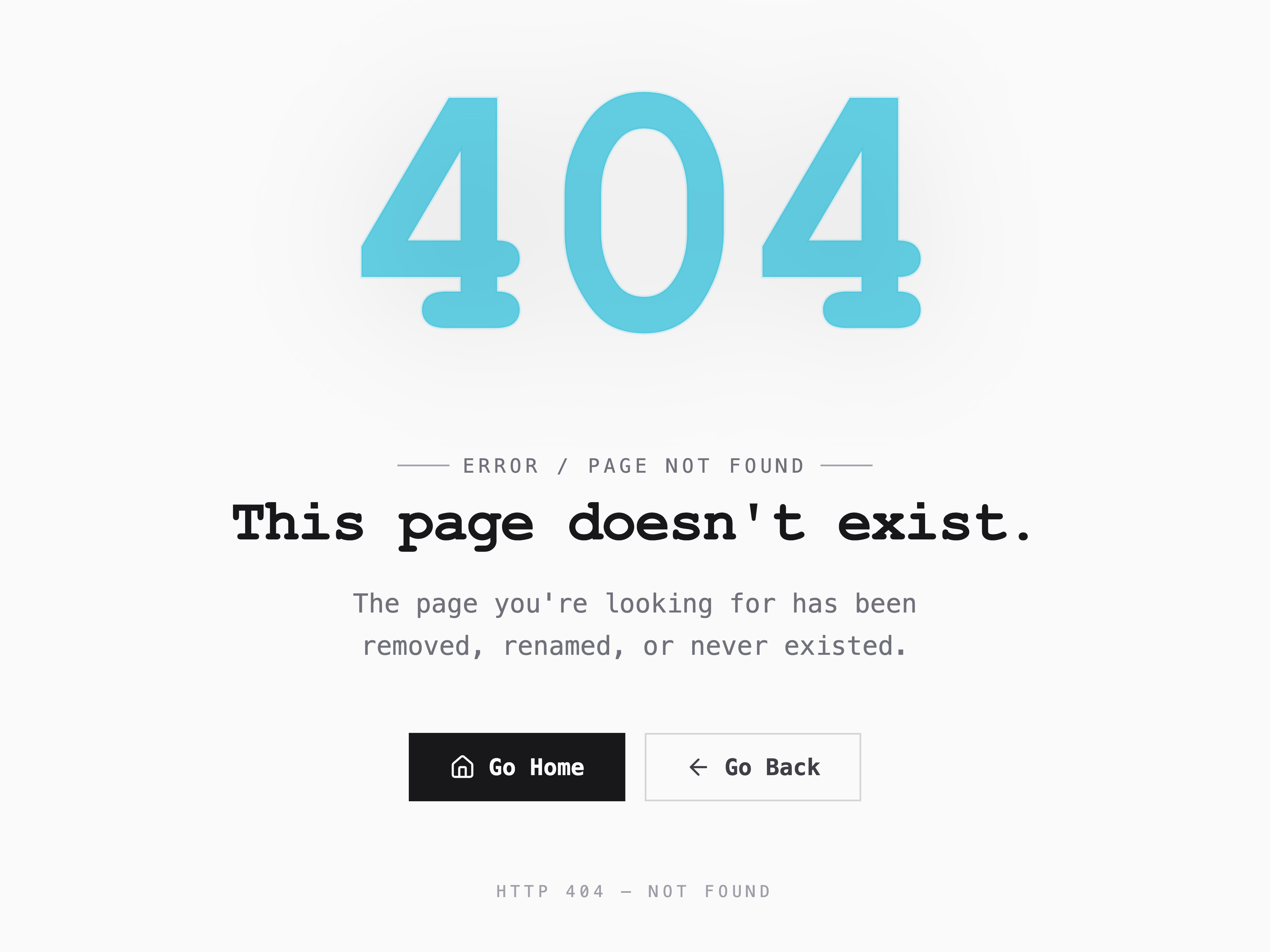 Not Found with Glitchy Text