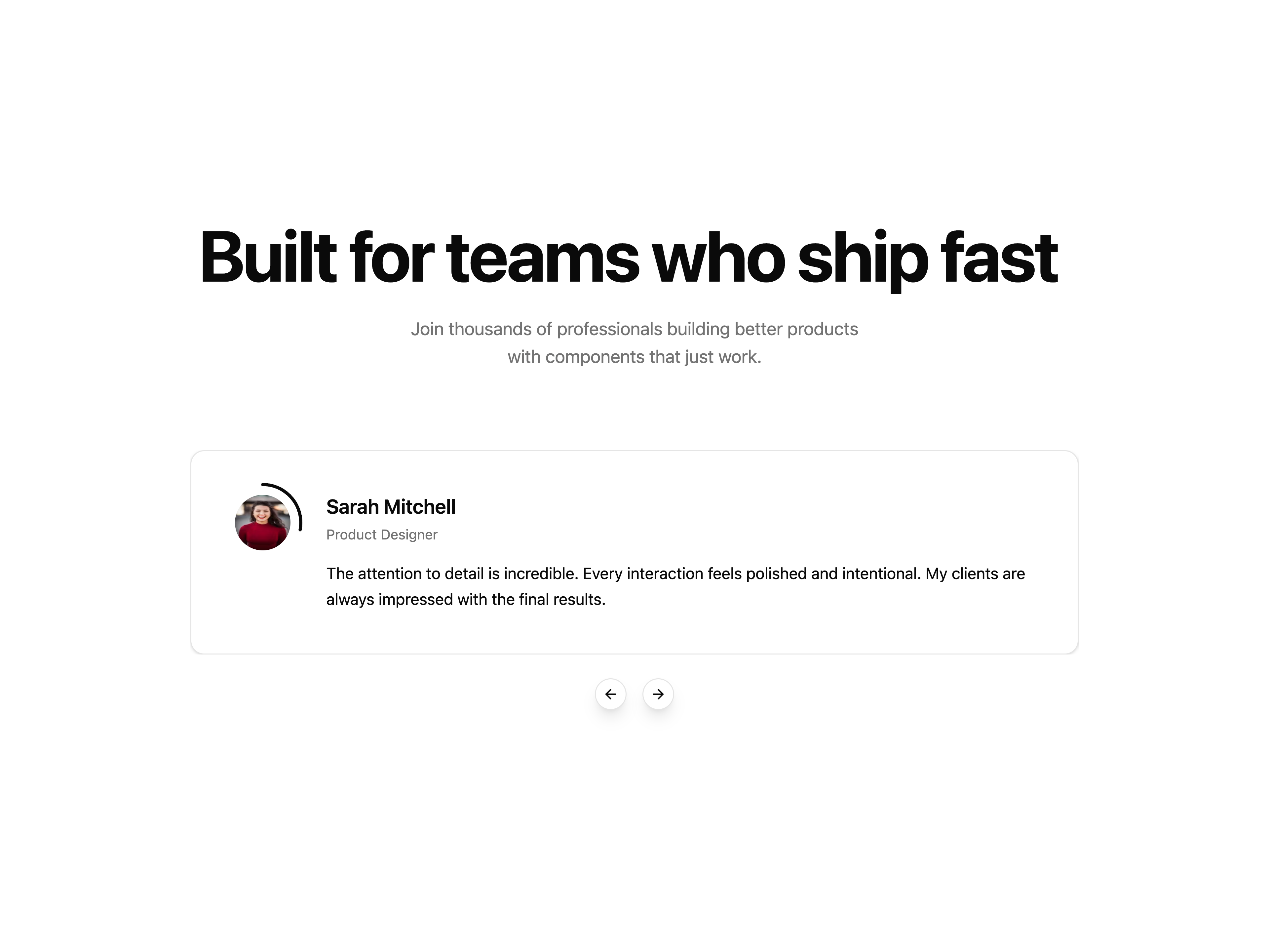 Testimonials with Carousel