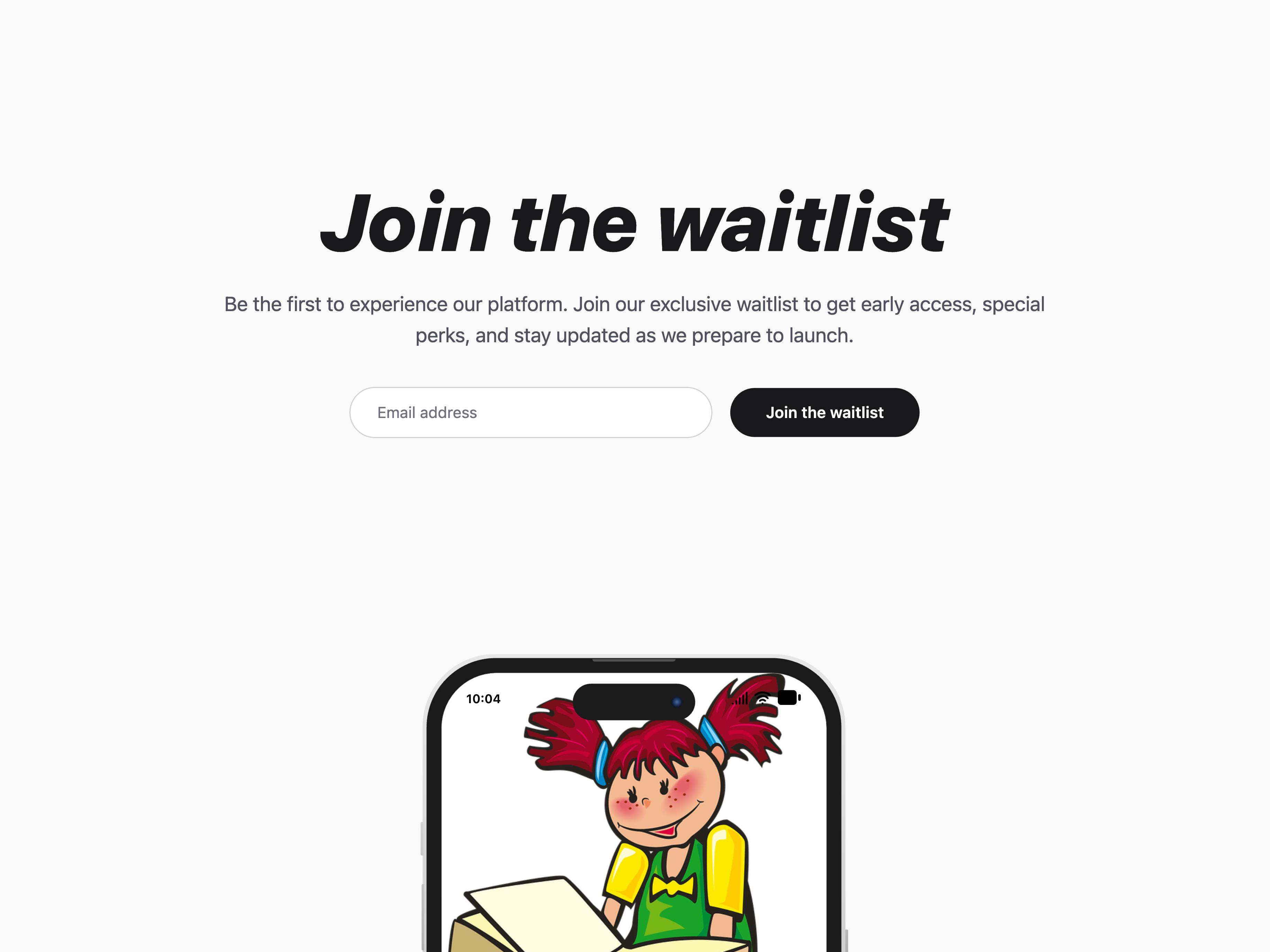 Waitlist with iPhone Mockup
