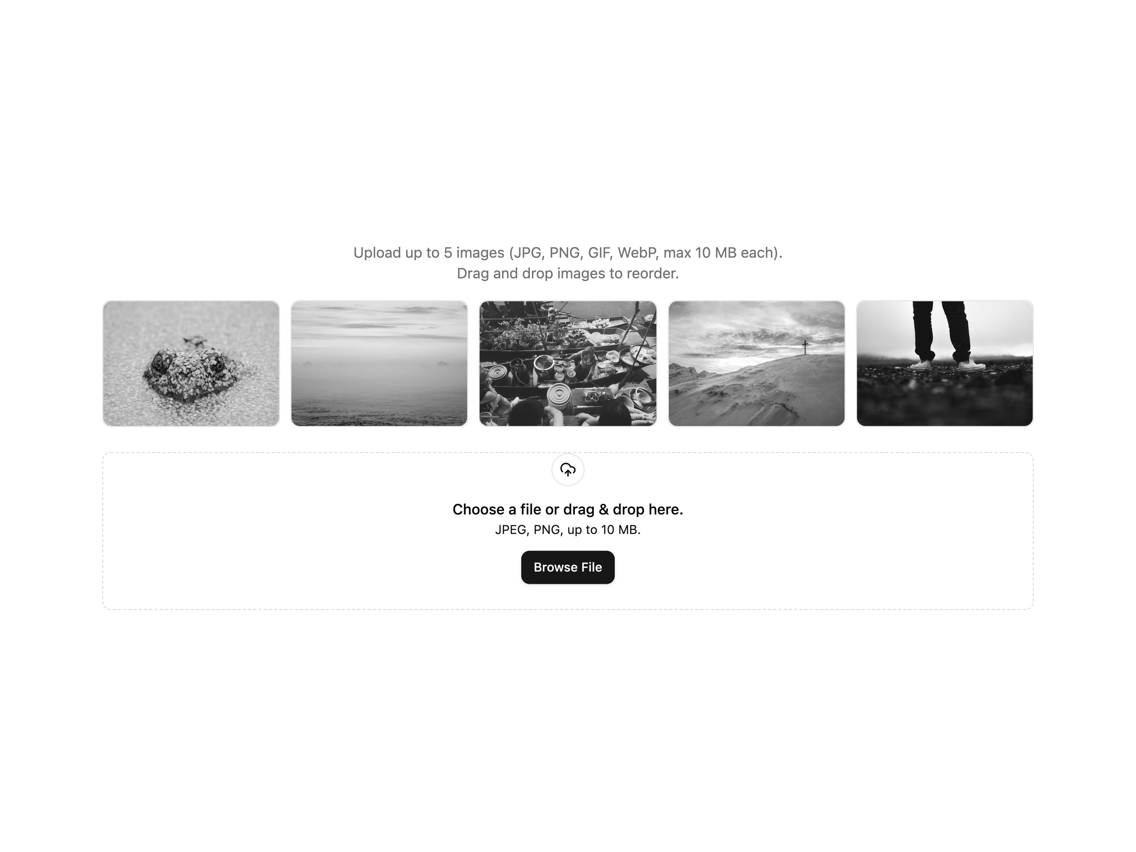 Image Upload With Sorting