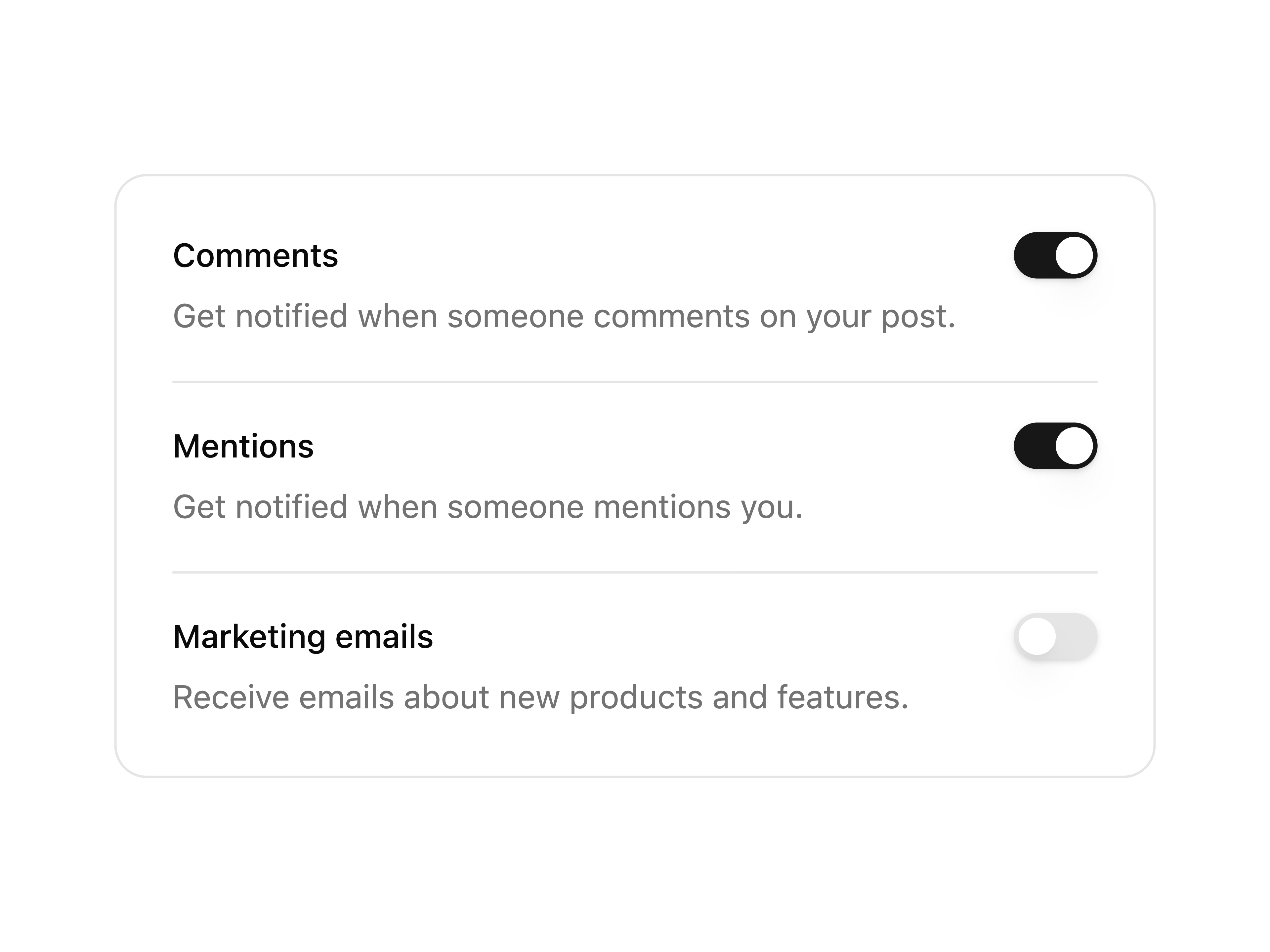 Notification Settings Field