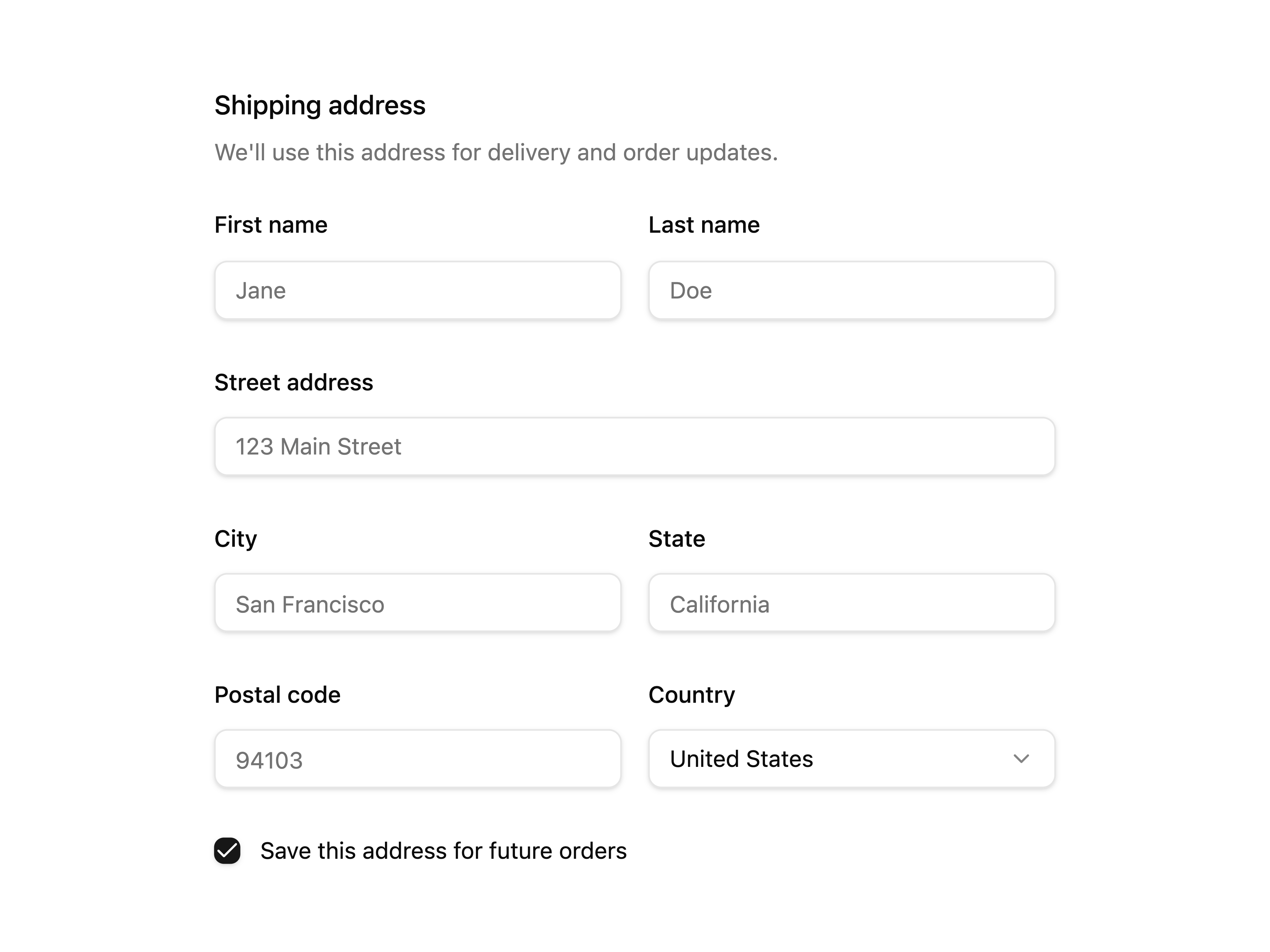 Shipping Address Fieldset