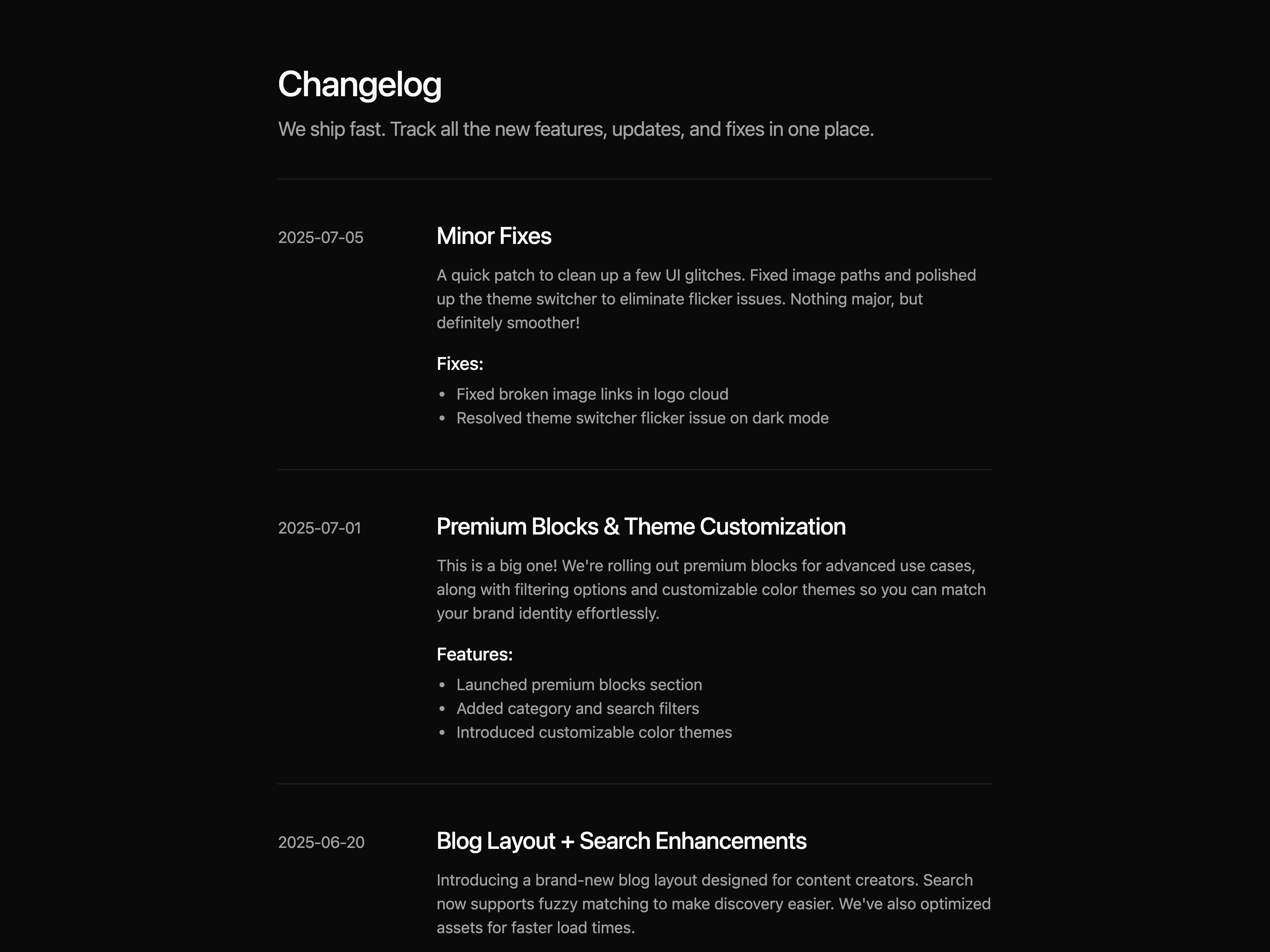 Changelog