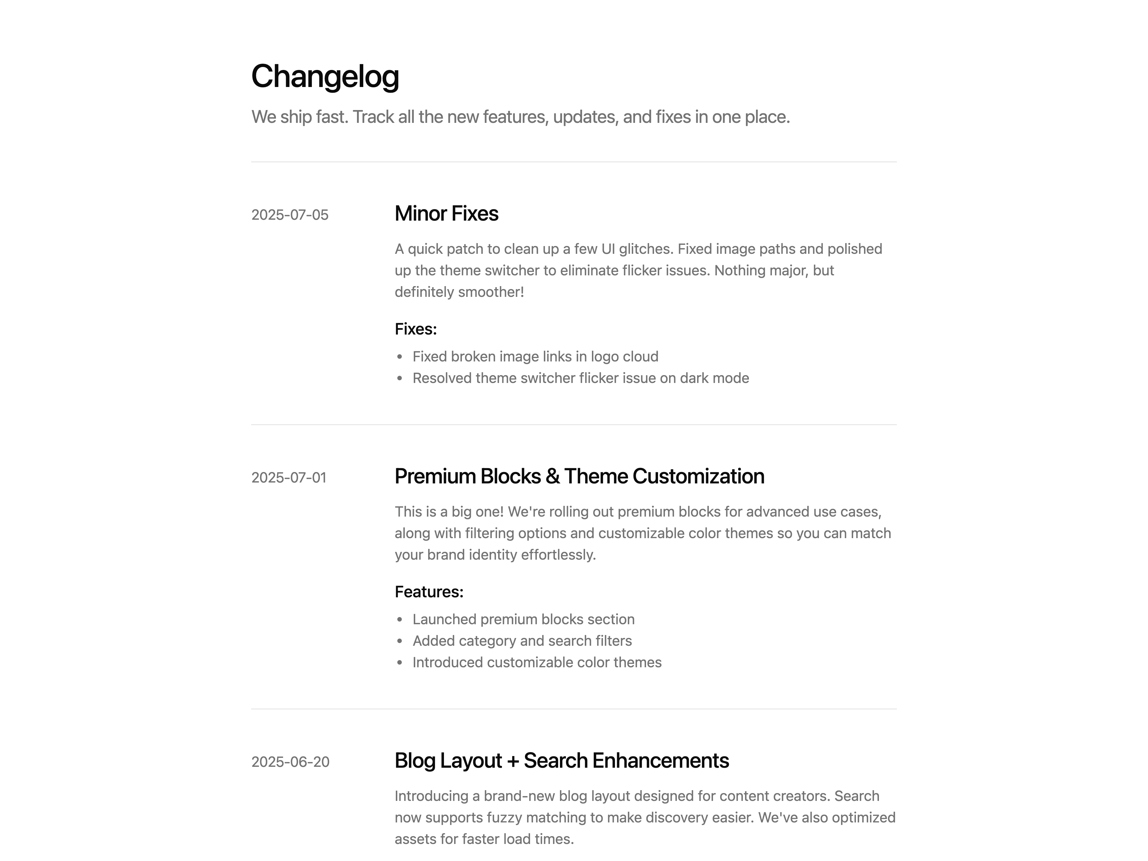 Changelog