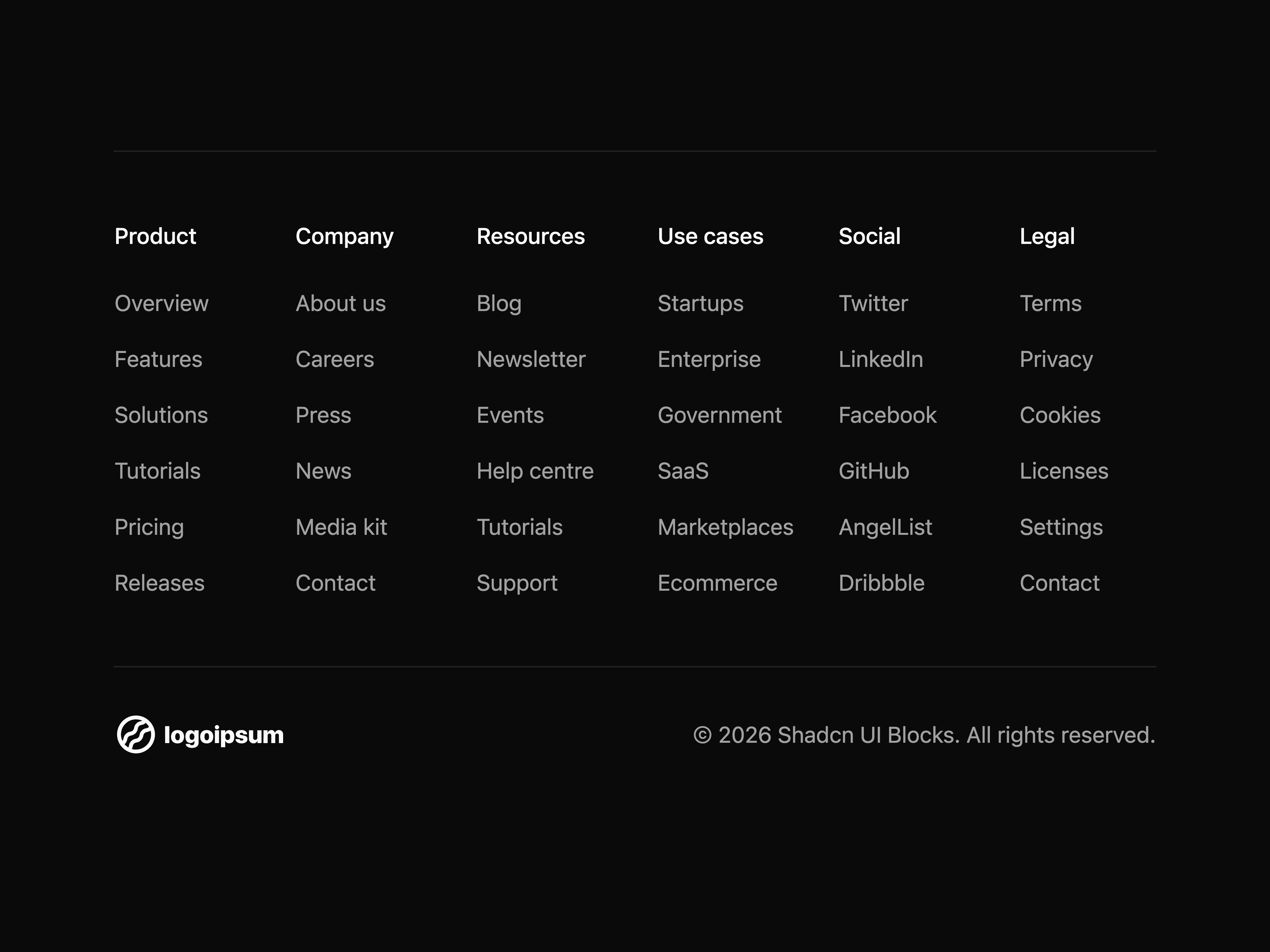 Footer with Navigation Grid