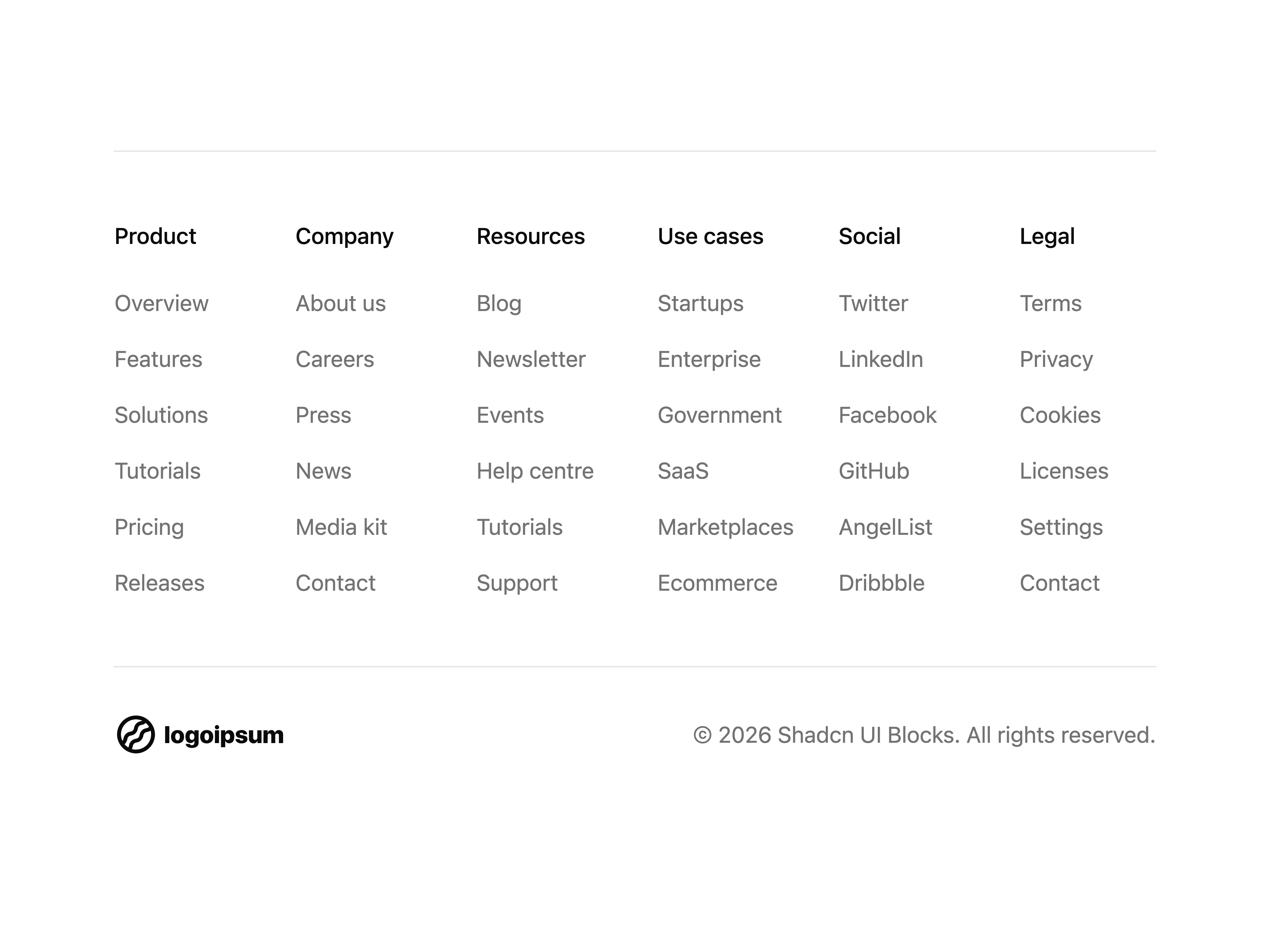 Footer with Navigation Grid