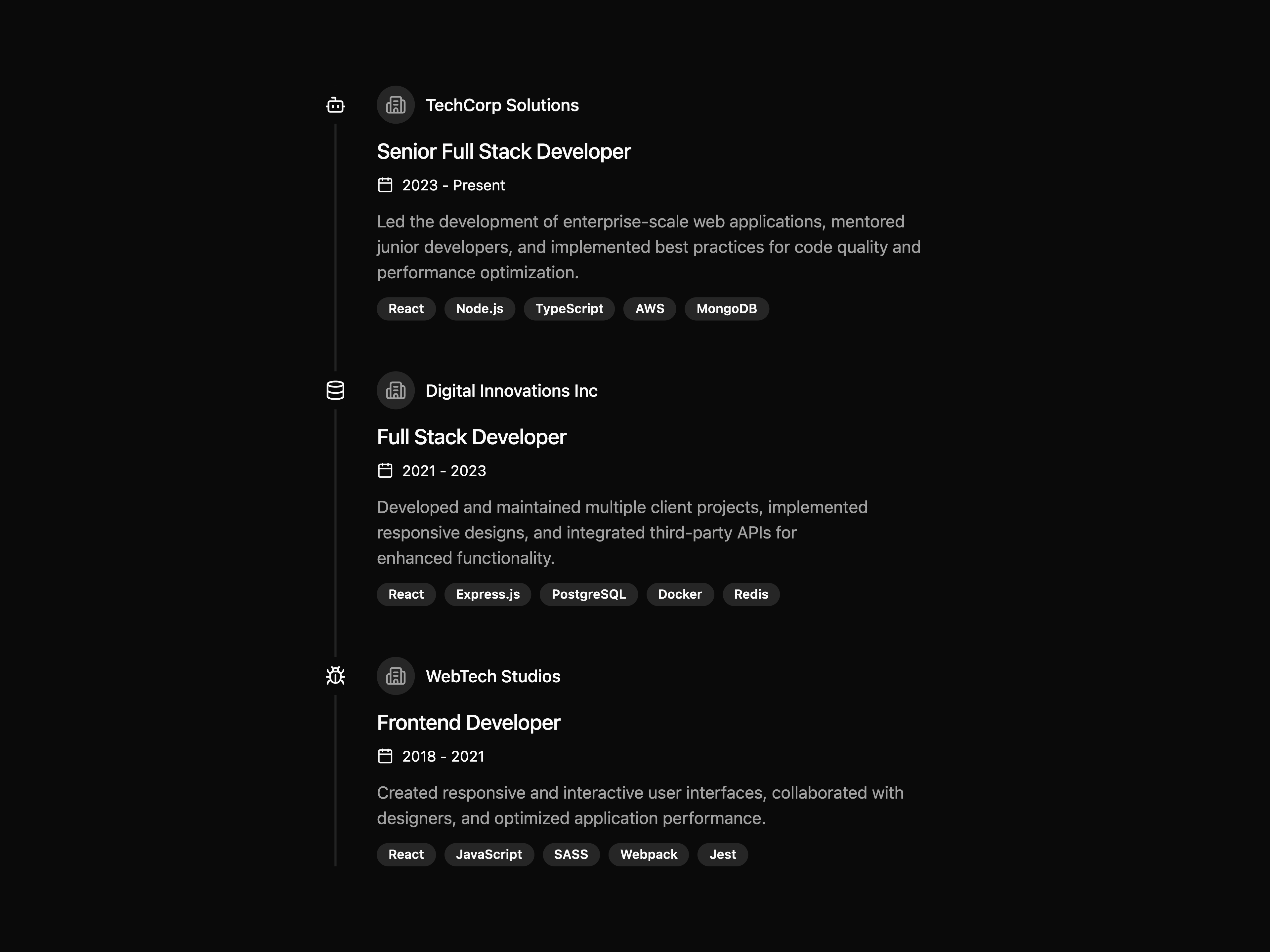 Experience Timeline