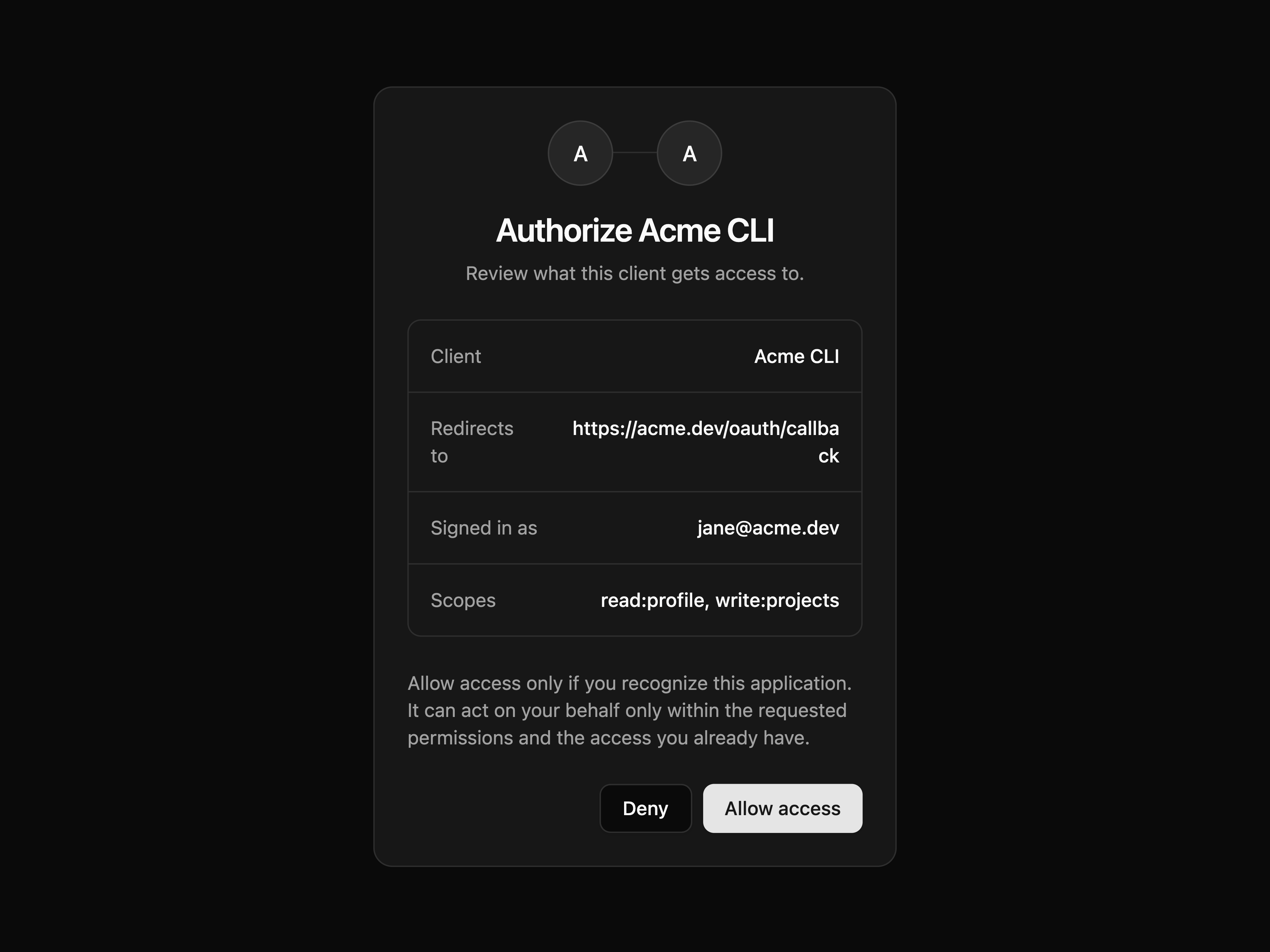 OAuth Consent Card