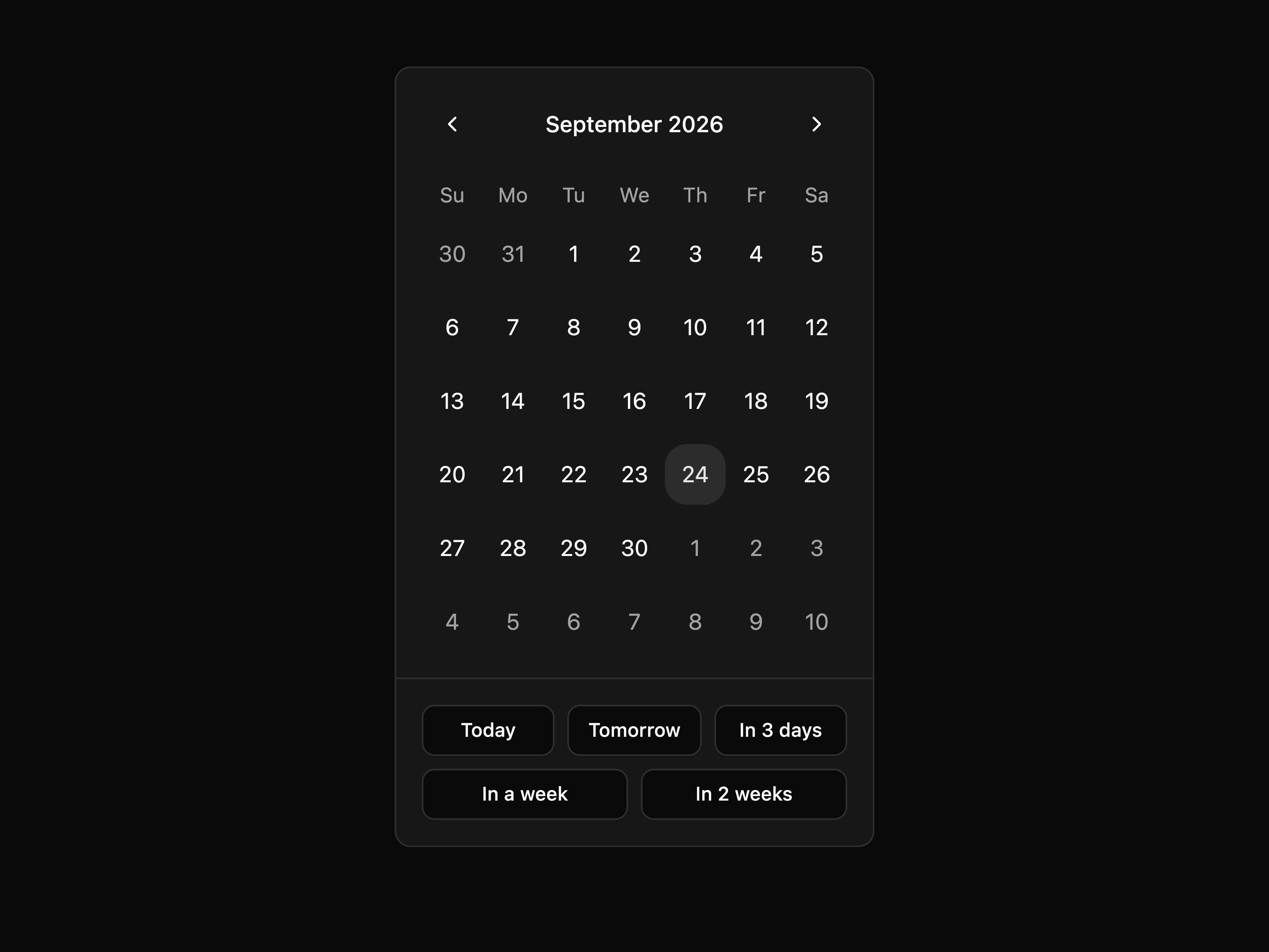 Calendar Presets