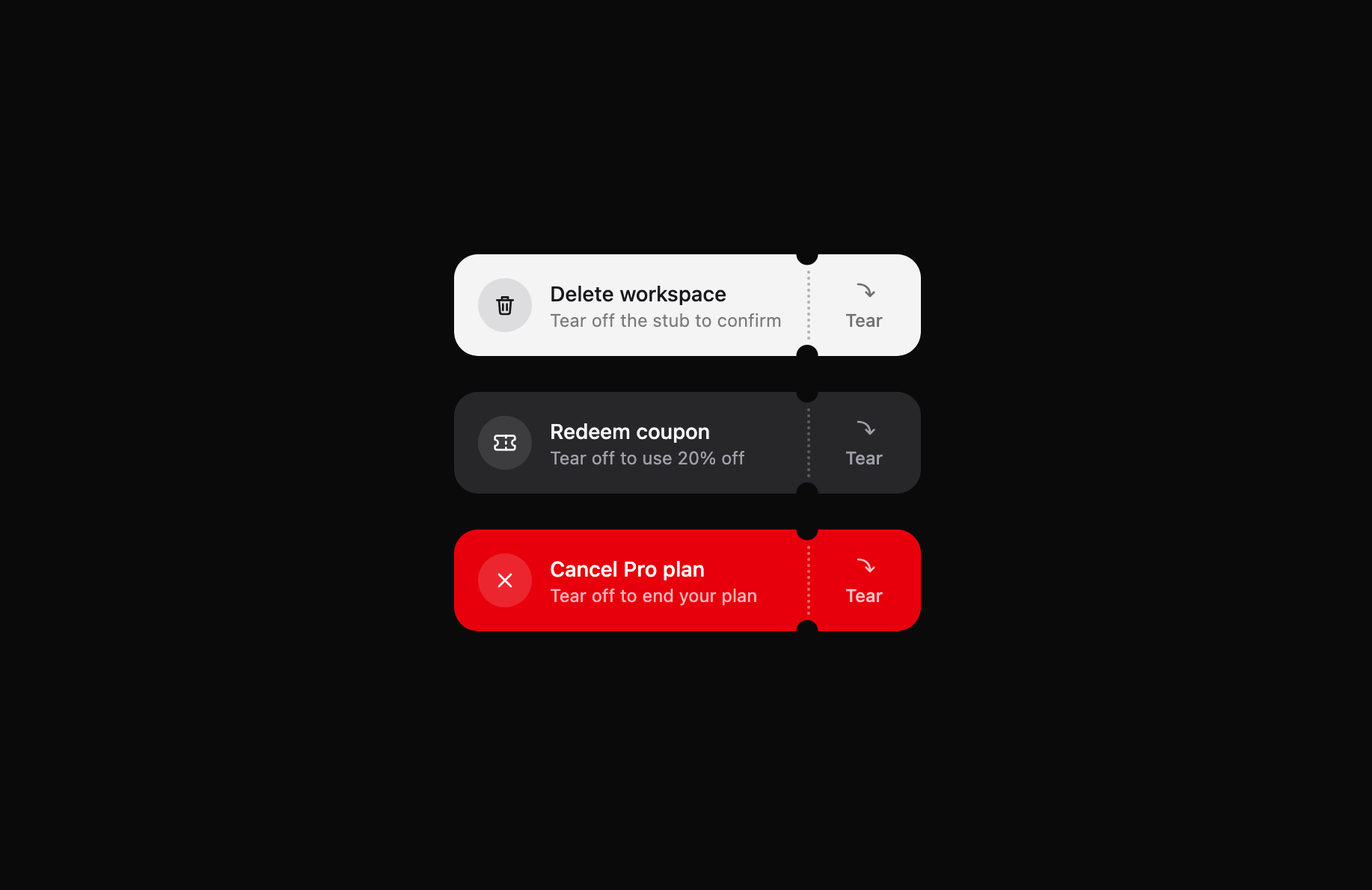 Kokonut UI Tear Button