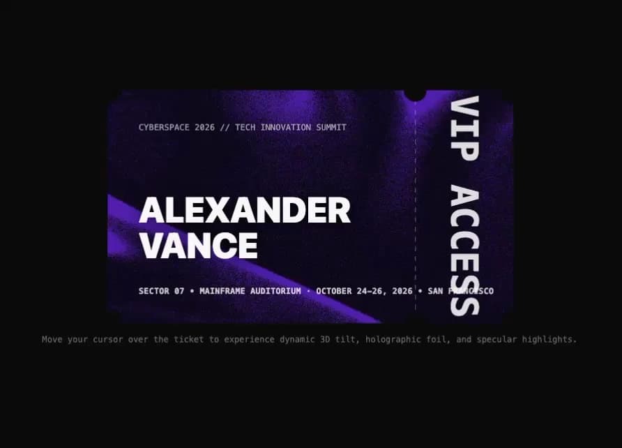 Admit One 3D Holographic Ticket