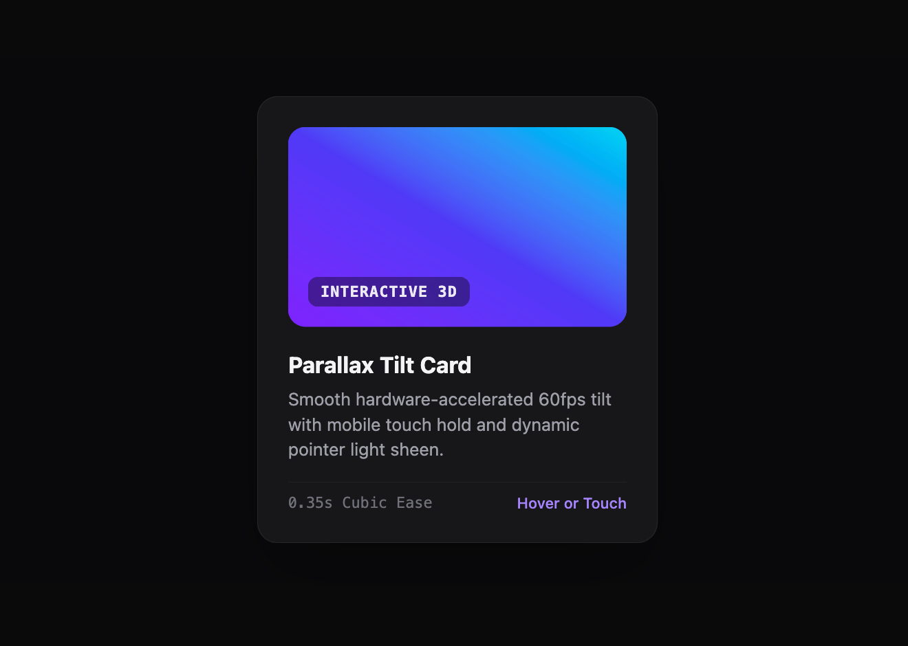 Optimized Tilt Card