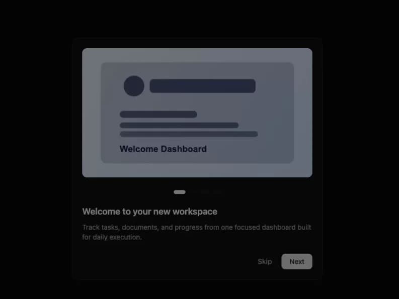 Onboarding Dialog