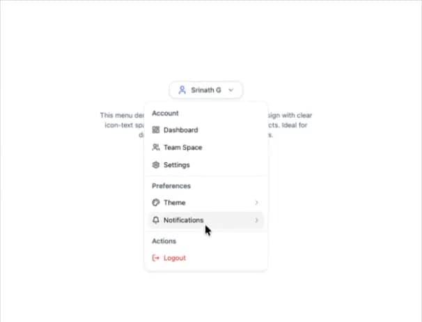 Account Menu