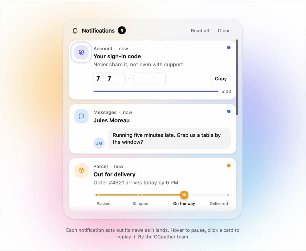 Live Notification Feed