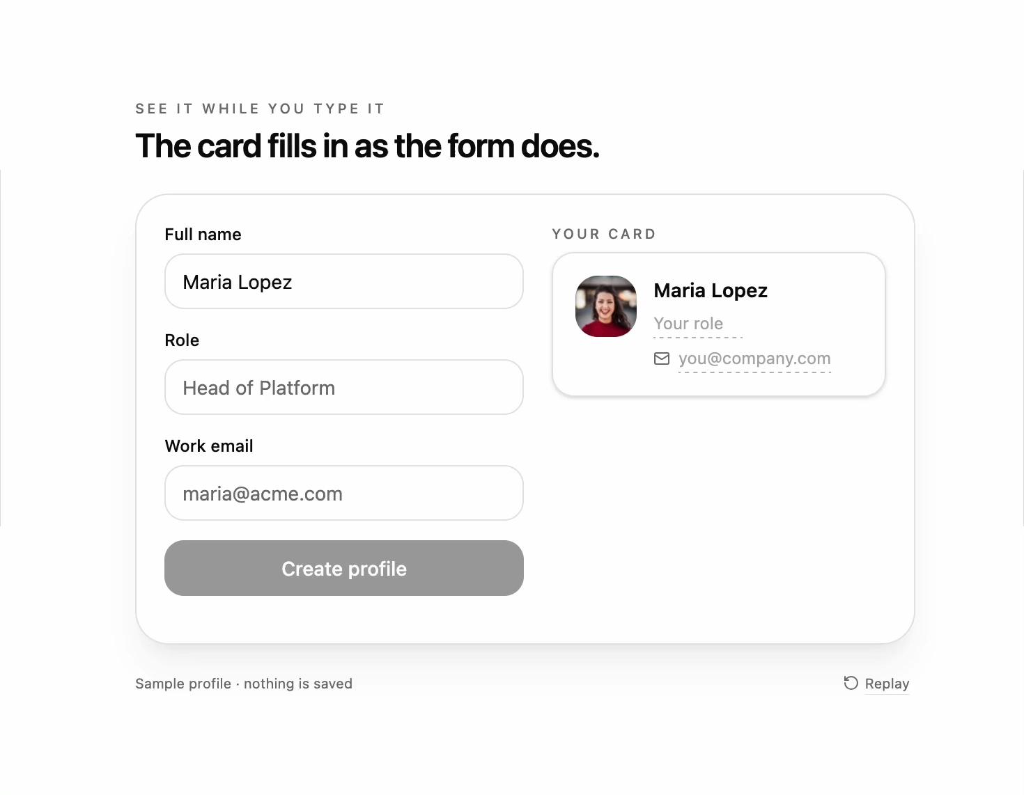 Live Preview Form