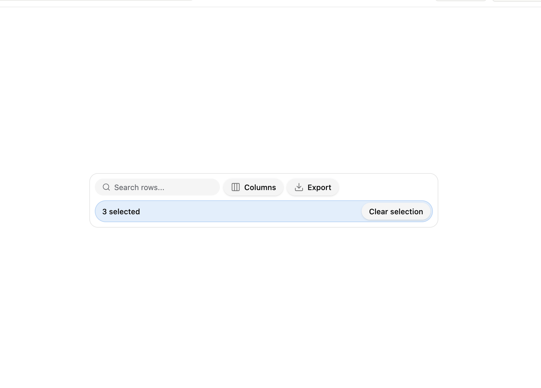 Data Table Toolbar
