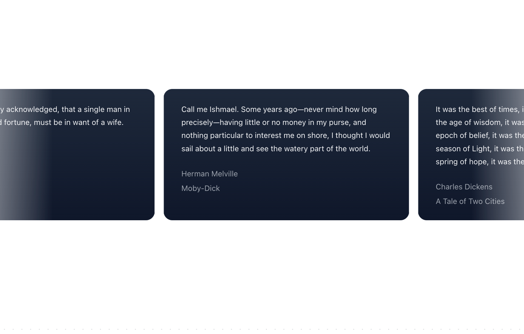Infinite Moving Cards