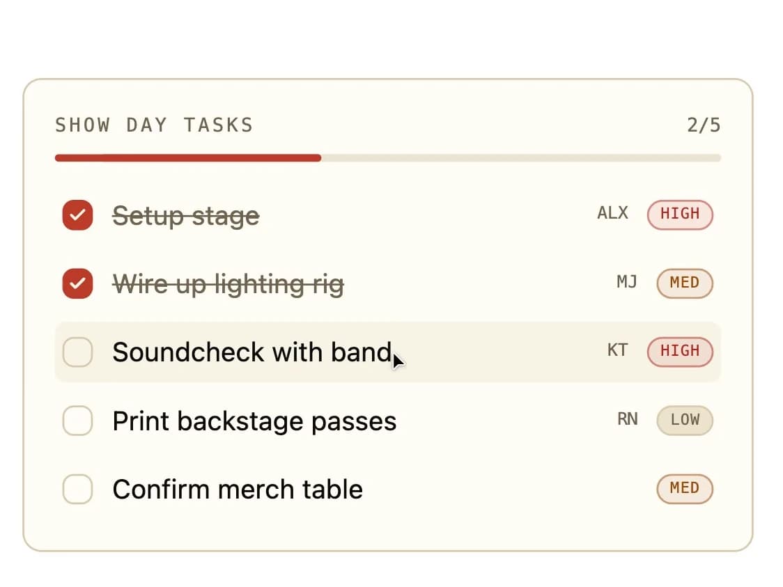 Board Checklist