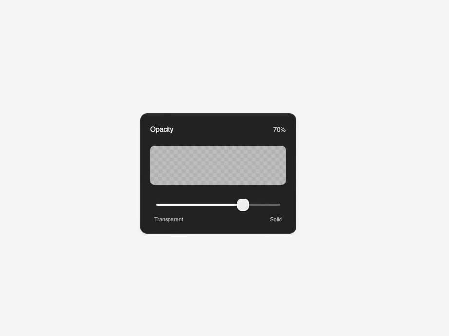 Matte Opacity Slider