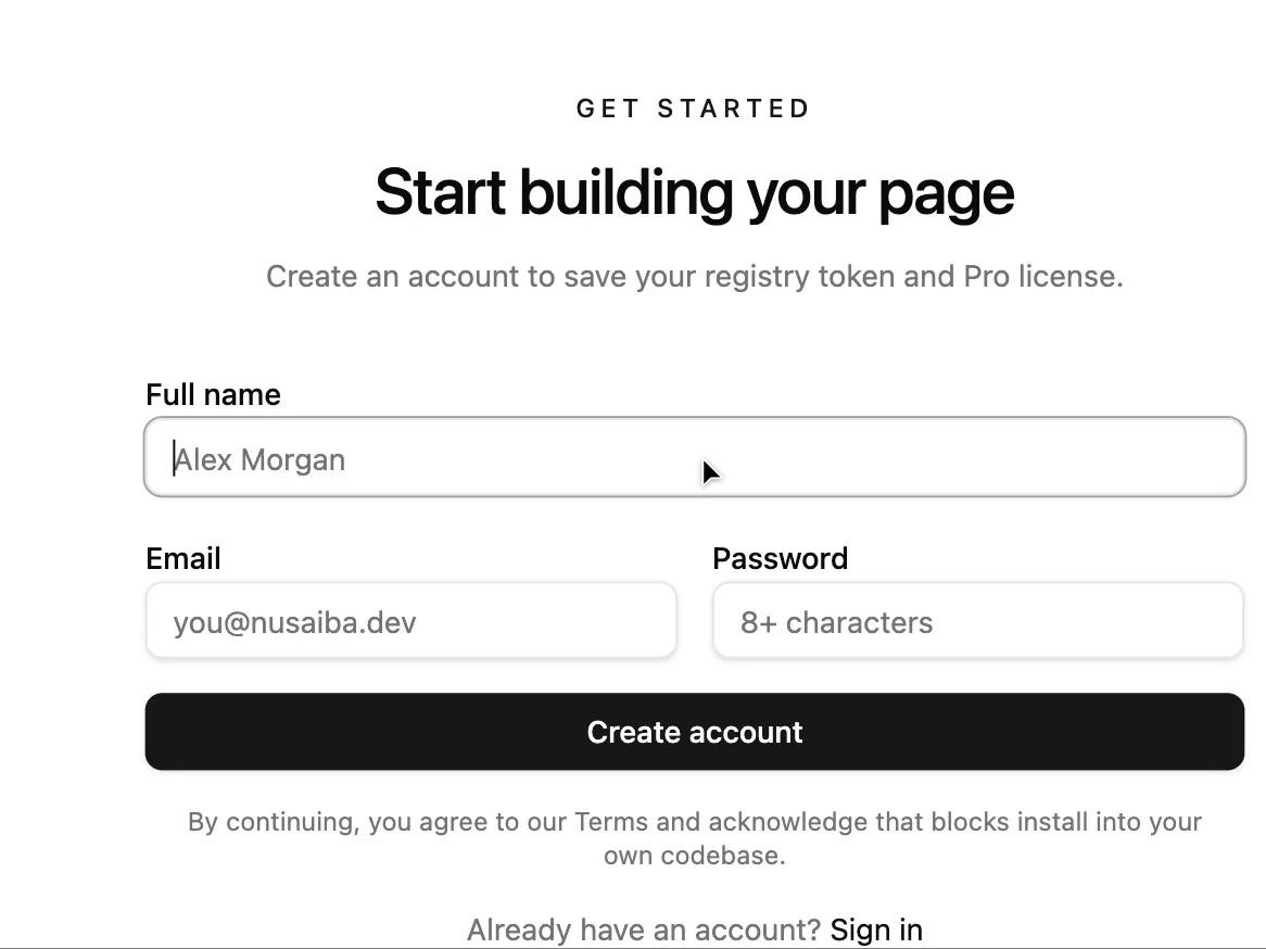 Centered Signup Form
