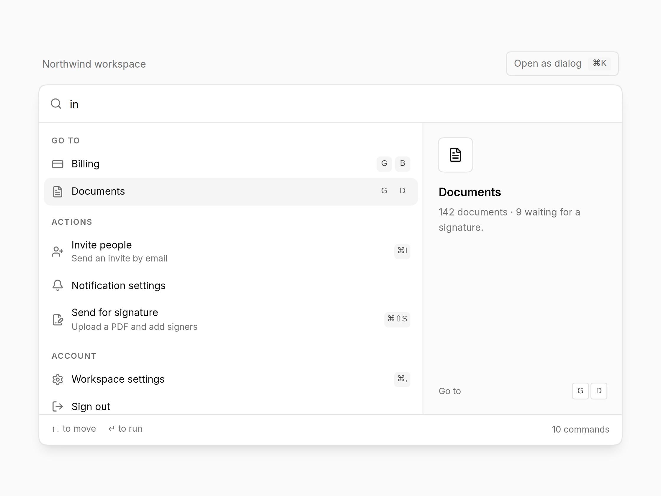 Command Menu