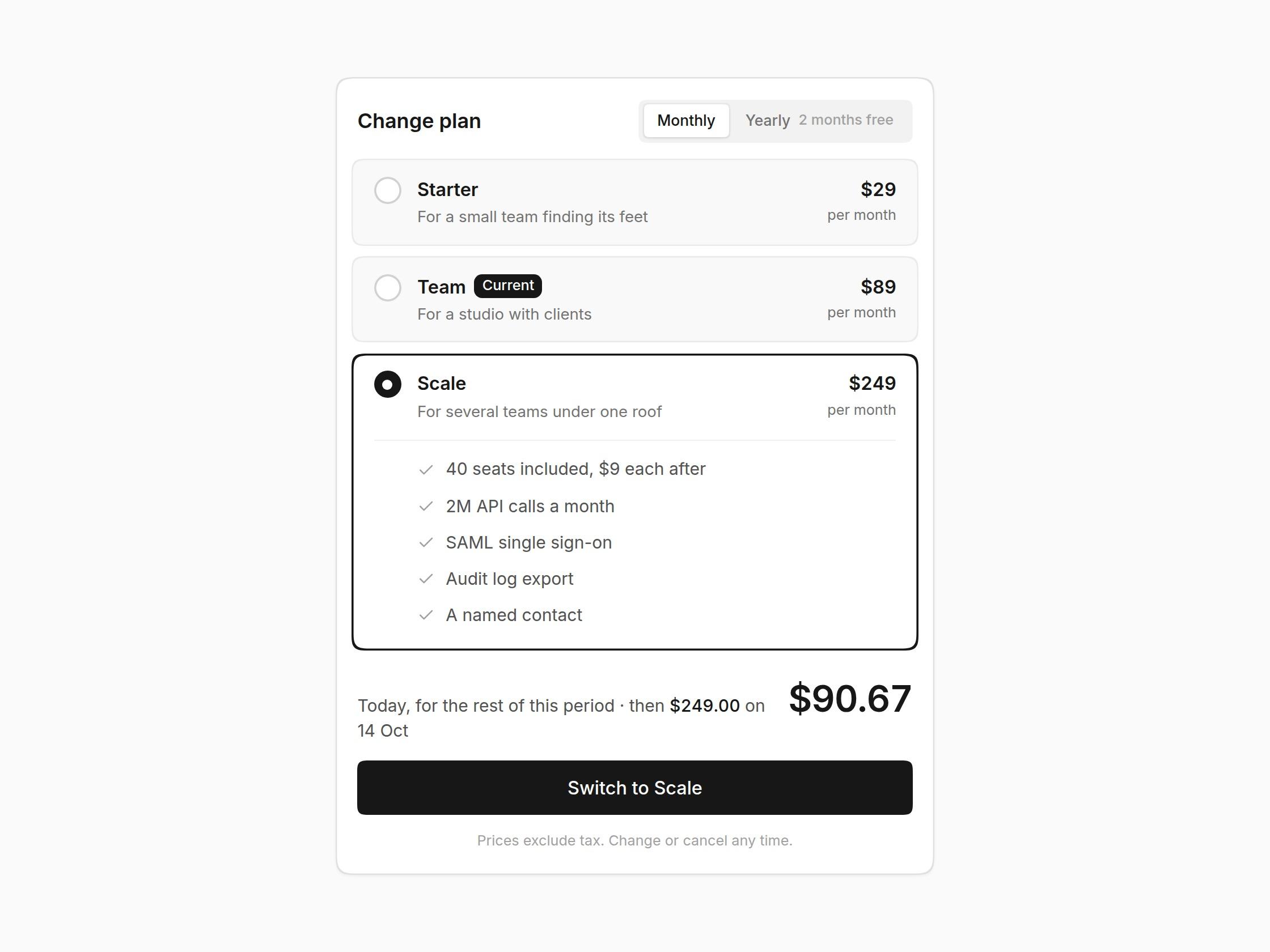 Subscription Plan Picker