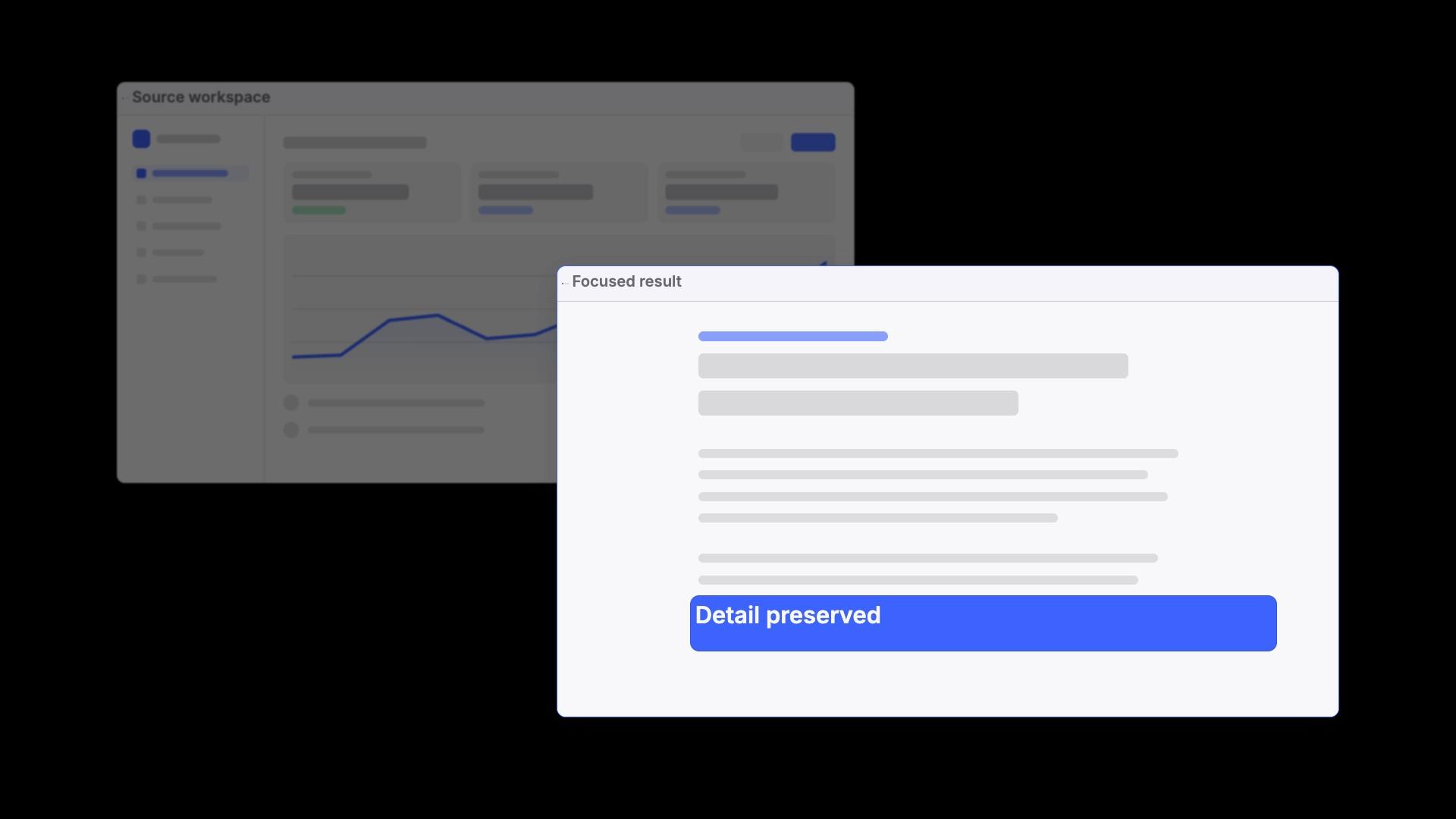 Window-to-window focus rack preview