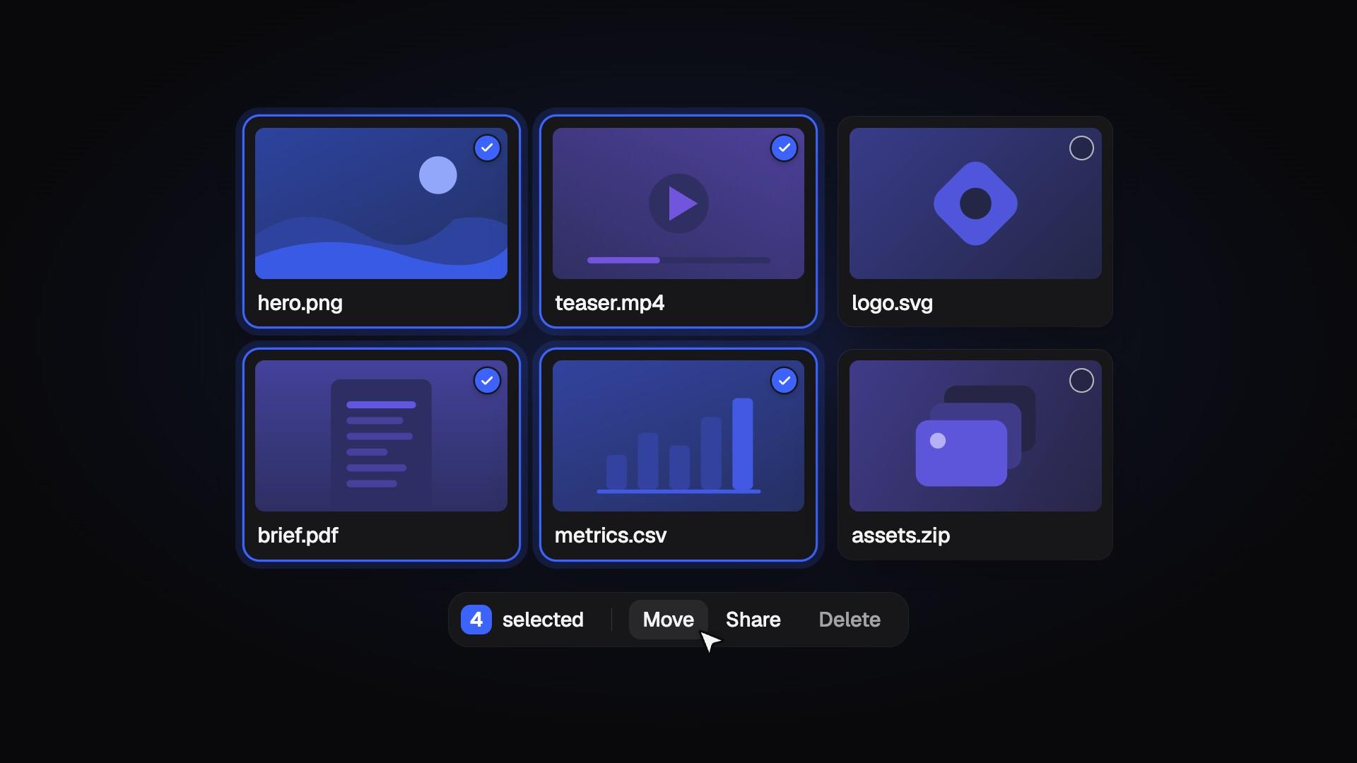 Marquee Select Files preview
