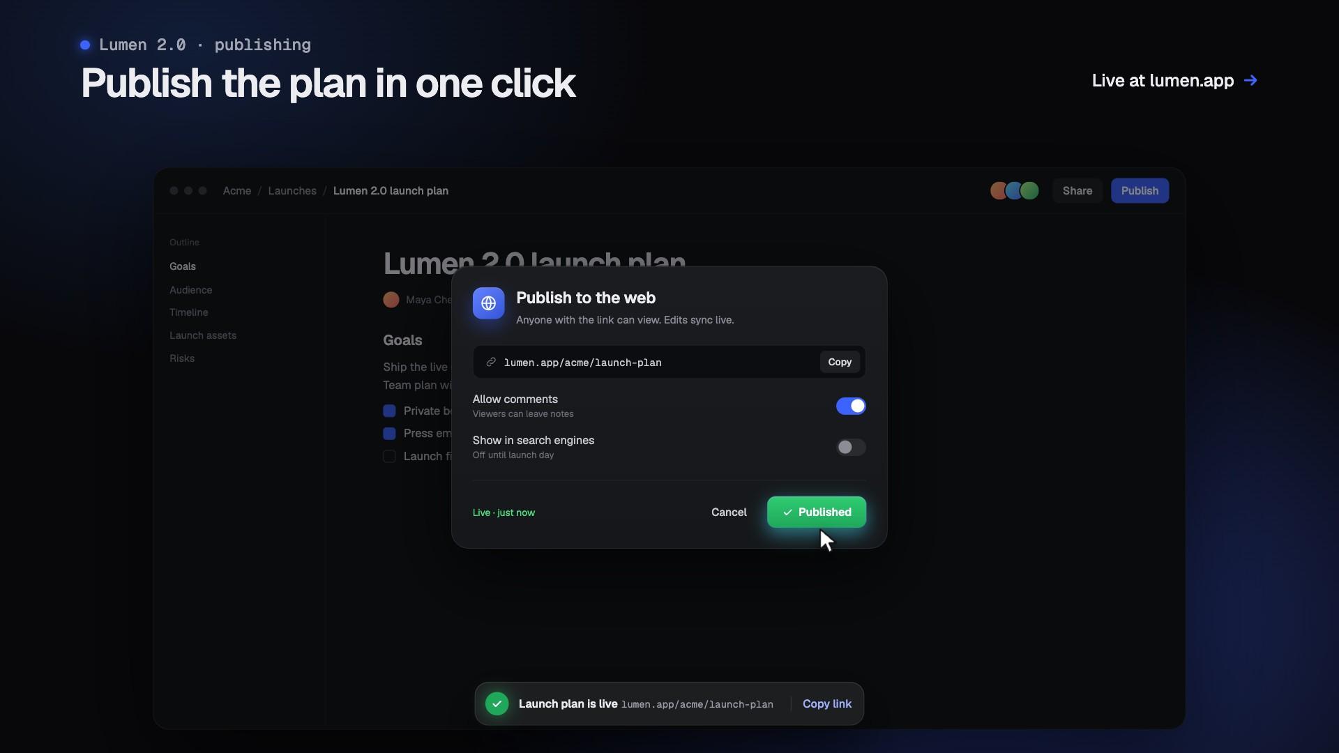 Cursor Click Publish preview