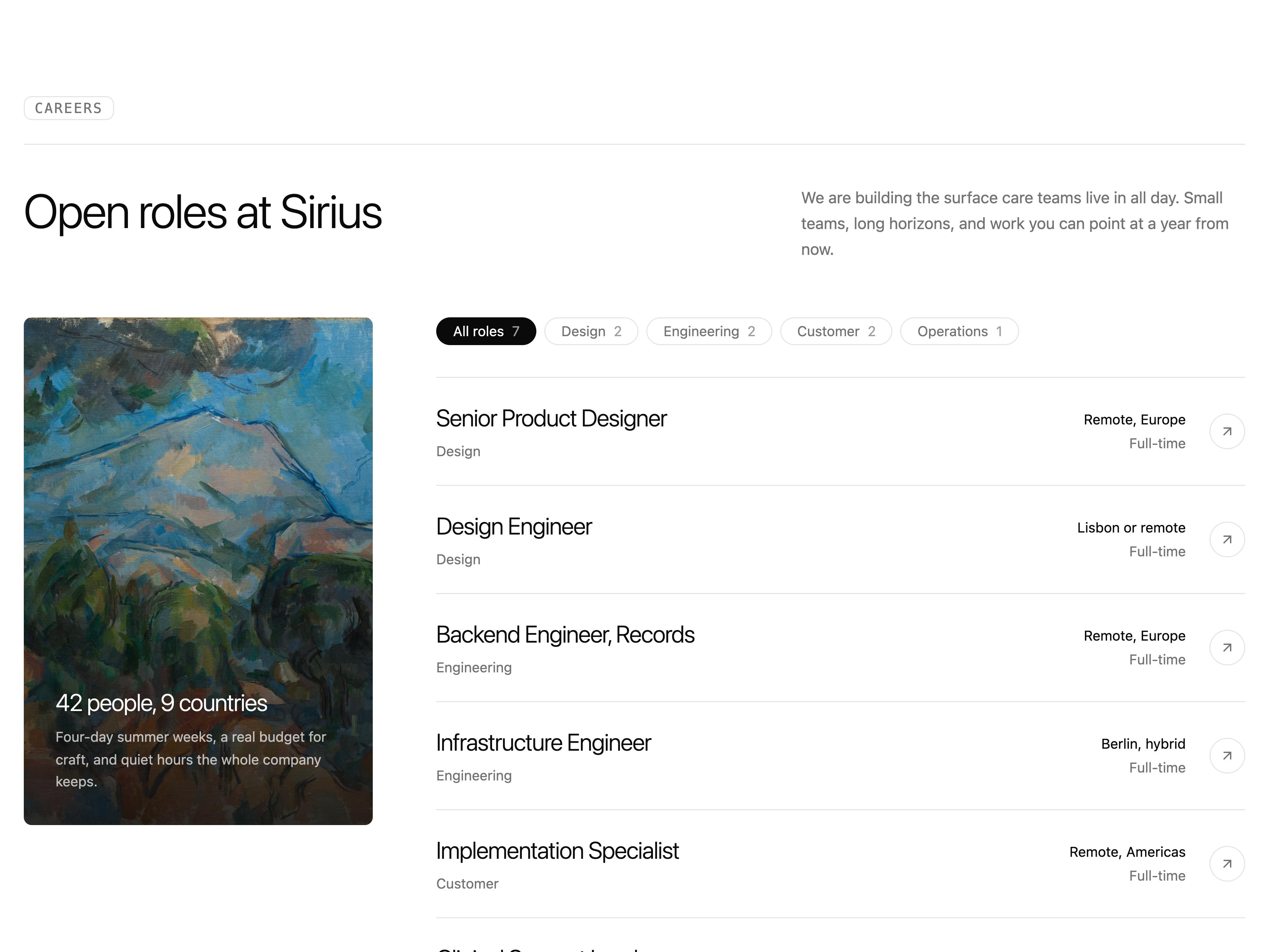 Filterable Careers List