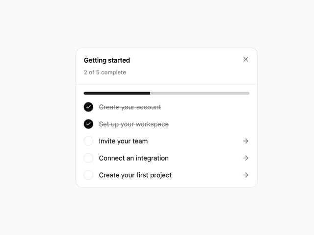 Getting Started Widget — Checklist component for React & Tailwind by 7ovr