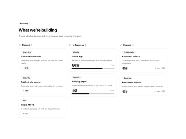 Status Roadmap Board — React component for Tailwind & Next.js by Oliver