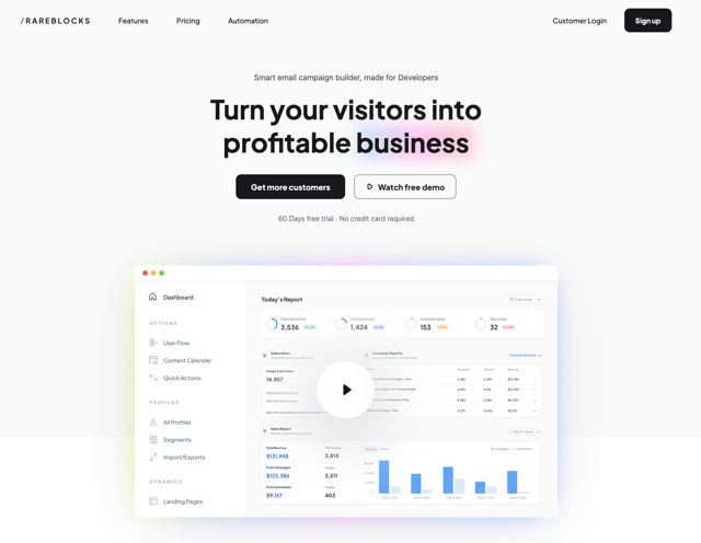 Hero Section with Responsive Navigation — Gradient component for React & Tailwind by SO called