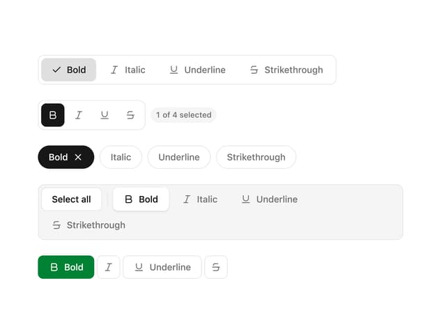 Group-multi Toggle — Button Group component for React & Tailwind by ai 2
