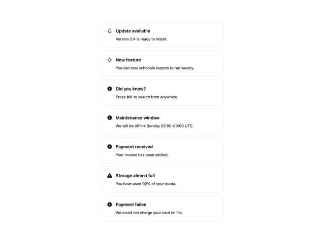 Alert — Success component for React & Tailwind by appica-dev