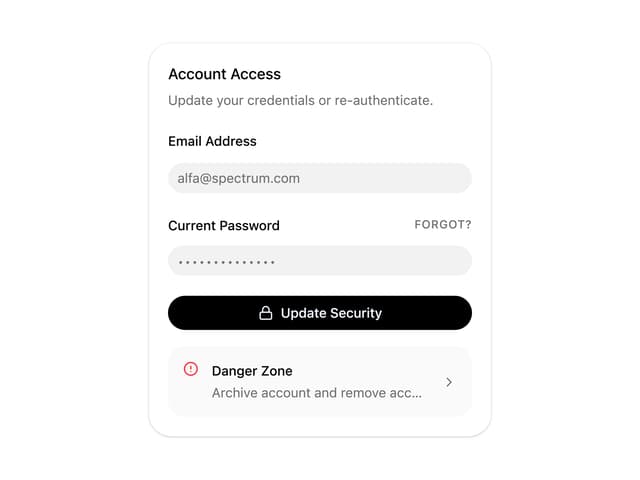Account Access Card — Login Form component for React & Tailwind by Arihant jain