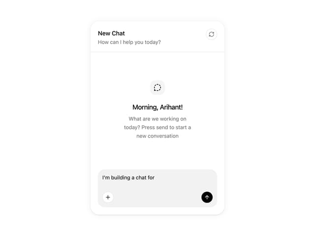 AI Chat Card — AI Chat component for React & Tailwind by Arihant jain