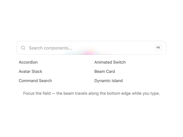 Beam Search Bar — Input component for React & Tailwind by Arihant jain