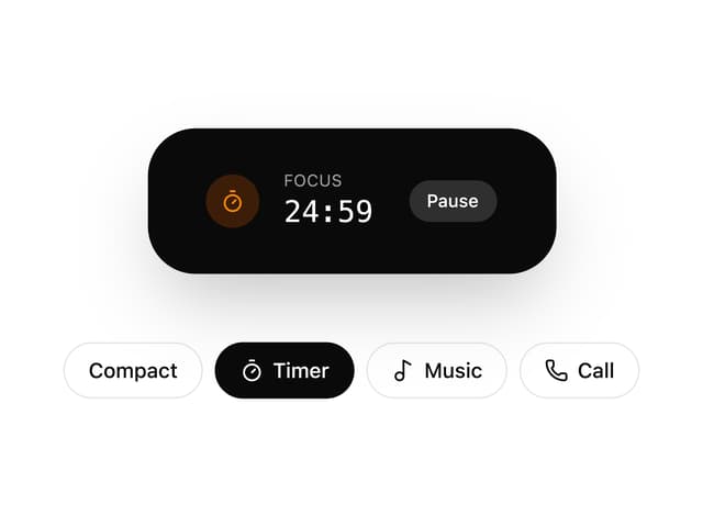 Dynamic Island — Timer component for React & Tailwind by Arihant jain