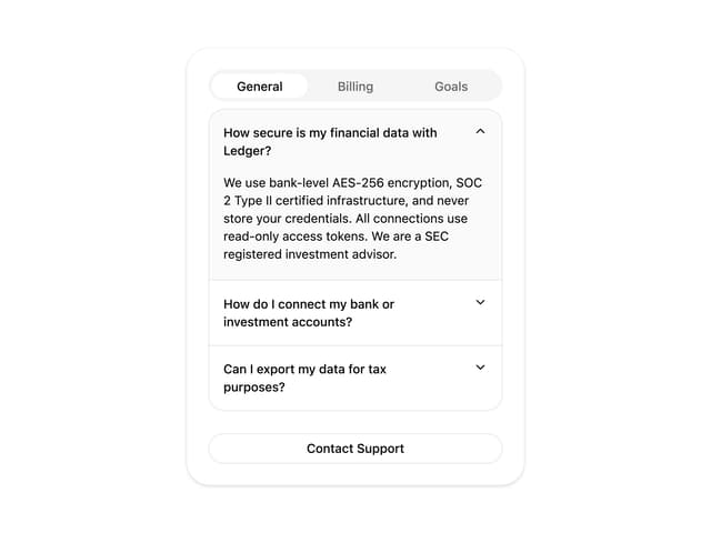 FAQ Tabs Card — Tabs component for React & Tailwind by Arihant jain