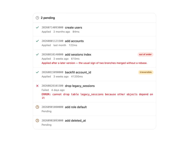 Migration List — UI component for React & Tailwind by astralyxdev