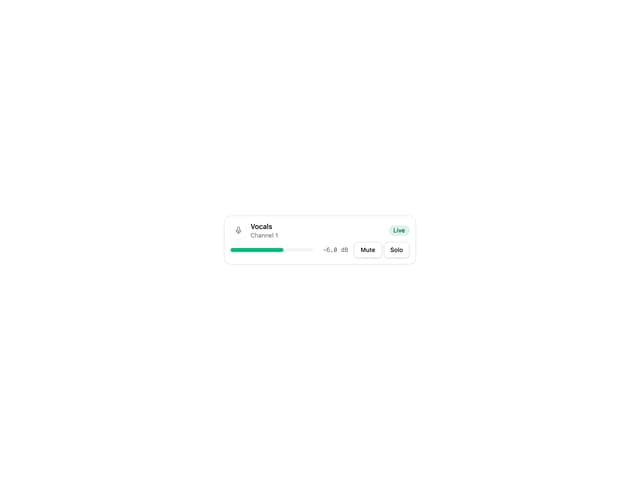 Channel Strip — Audio component for React & Tailwind by audiocn
