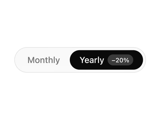 Segmented Control — Billing component for React & Tailwind by Théo Balick
