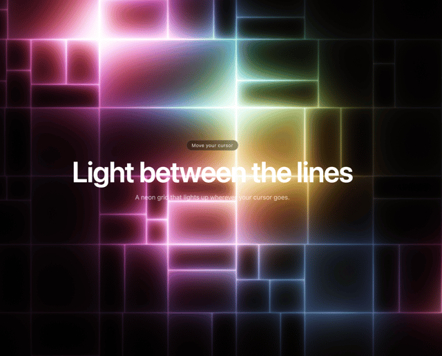 Reactive Glow Grid — Background Gradient Glow component for React & Tailwind by carolina