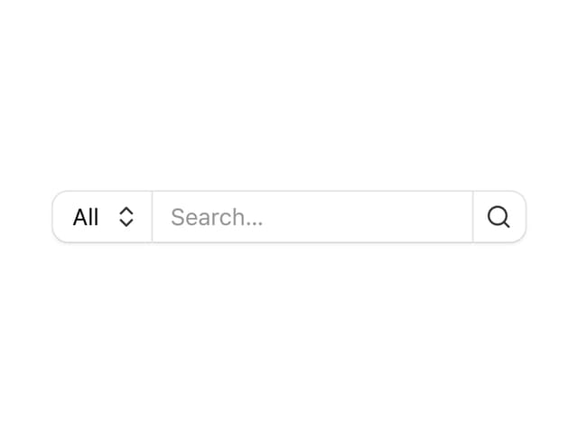 Search Bar with Category Filter — Search Bar component for React & Tailwind by Cnippet