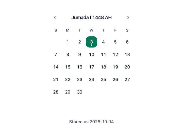 Calendar — Date Picker component for React & Tailwind by ebnsina