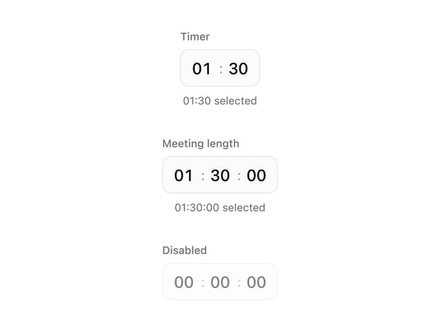 Duration Picker — Input component for React & Tailwind by Edu Calvo