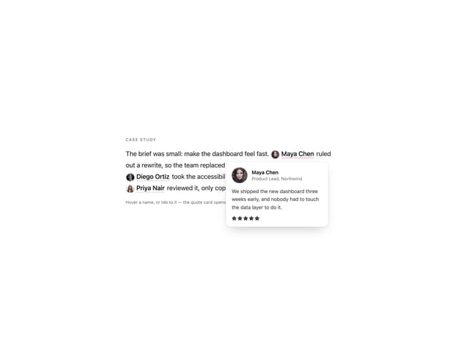 Inline Testimonials — Testimonials component for React & Tailwind by Edu Calvo