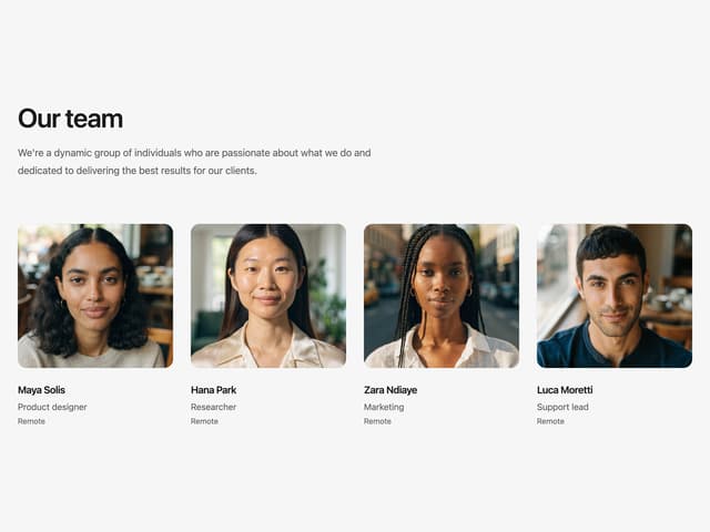 Team Grid — About component for React & Tailwind by Edu Calvo